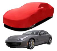 Car Cover Indoor for Ferrari GTC4Lusso 2016, Elastic Velvet Stretch Dust-Proof Protection Full Car Cover, Breathable Soft Fabric Indoor,Red
