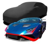 Car Cover Indoor for Lamborghini Huracan STO, Elastic Velvet Stretch Dust-Proof Protection Full Car Cover, Breathable Soft Fabric Indoor,Black