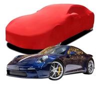 Car Cover Indoor for Porsche 911 GT3 TOURING 992, Elastic Velvet Stretch Dust-Proof Protection Full Car Cover, Breathable Soft Fabric Indoor,Red
