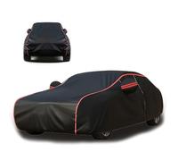 Car Cover Outdoor for Aston Martin DB7, Waterproof Breathable Large Car Cover, All Weather Outdoor Full Cover Rain Sun UV Snowproof Protection with Zipper Mirror Pocket(Black red,Thick)