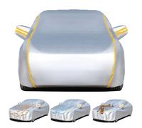 Car Cover Outdoor for Honda Jazz 2002-2024 Full Cover, Customized Car Cover All Weather for Waterproof Windproof Sun Rain Snow Protection with Reflective Strip and Zipper Door