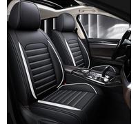Car Cover Seats for Citroen C5 Aircross 2017-2023, Custom Leather Seat Covers Full Set Luxury Seat Cover Front and Rear Seat Protectors Four Seasons All Weather Accessories,black white