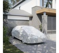 Car Cover Silver XXL 190T Polyester PU Coating Waterproof Sedan 3-Buckle Straps.