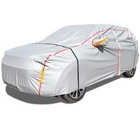 Car Cover Waterproof All Weather, 6 Layers Full Exterior Covers with Zipper Cotton, Mirror Pocket. Outdoor Car Cover UV Snow Rain Wind Dust All Weather Outdoor Protection for SUV (185-190 inch)