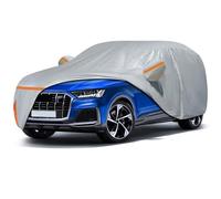 Car Cover Waterproof for 2006-2024 Audi Q7/SQ7, Outdoor Sun Rain UV Dust Snow All Weather Protection Custom-fit Full Q7 Car Cover with Door Zipper & Cotton Lining-Gray