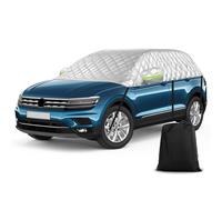 Car Cover Waterproof Replacement for VW Tiguan LWB Tesla Model Y, Thickened 6 Layer Half Garage UV Resistant Half Car Cover Dustproof Snowproof Hailproof Outdoor Indoor