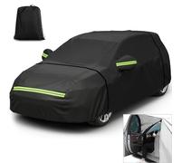 Car Covers Waterproof Breathable for Kia Rio 4(IV) YB 2017-2024, All Weather Full Car Cover with Door Zipper, Windproof Strap Storage Bag PE Oxford,Black