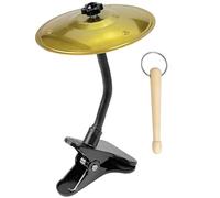 Car Crash Cymbal, Diameter 14 cm Mini Drum Crash Clip, Hand Drum Percussion Instruments Decoration, Drum Air Vent, Quiet Desktop Drum Basin for All Types of Vehicles, 1 x Holder & Drum Stick