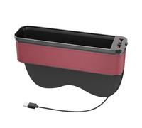 Car Crevice Organizer - Automotive Storage Box, Seat Space Filling | Car Seat Box with USB Fast Charger and LED Light for Car