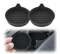 Car Cup Coasters, 2025 Upgraded Silicone Car Cup Holder, Drink Holder Protector for Fixing Water Cups and Drinks, Car Insert Accessories for Women and Men (2, Black)