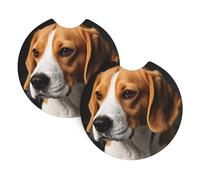 Car Cup Holder Coaster 2 Pcs Non-Slip Insert Cup Holder Pads Cute Beagle Dogs Car Coasters Rubber Cars Cup Mat Absorbent Drink Coasters Universal Cars Interior Accessories For Most Vehicle