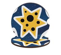 Car Cup Holder Coasters 2-Pack - Star Spirit Symbol Absorbent Wood & Cork Coasters for Car Cup Holders, Festive Car Accessories for Women & Men
