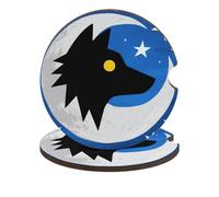 Car Cup Holder Coasters 2-Pack - Wolf Moon Totem Absorbent Wood & Cork Coasters for Car Cup Holders, Festive Car Accessories for Women & Men