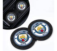 Car Cup Holder Coasters, 2PCS Silicone Non-Slip Auto Cup Holder Insert Coaster for Manchester City Football Fans, Unisex Car Cup Mat for Manchester City Football