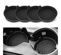 Car Cup Holder Coasters for Audi A6 Limousine C8 4K I 2018-2024, Anti Slip Cup Mat with Raised Edge for Spill Protection, Car Interior Accessories, Silicone