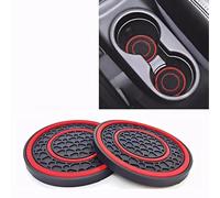 Car Cup Holder Coasters For Ford Transit Connect, Drink Mat Vehicle Cup Pads Bottle Mats Car Drinks Coasters Anti-Slip Interior Accessories Shockproof Waterproof,B-Black+Red
