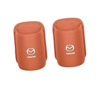 Car Cup Holder Compatible with Mazda3 2020 2021 2022 2023 2024 2025, Multifunctional Door Pocket, PU Leather, Cup and Bottle Holder, Convenient and Easy-to-Install, 2-Pack,Orange