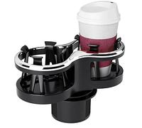 Car Cup Holder Double Hole, Buggy Cup Holder Universal, Car Drink Holders, Car Cup Holder Expander Adapter, Car Cup Holders for Hot Drinks, Adjustable Expand Tray Organiser Interior Accessories 2 In 1