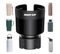 Car Cup Holder Expander - Fits Hydro Flasks 32/40 oz, Nalgene, Yeti & Large Bottles up to 3.8 inches Wide - for Car up to 3.2 Inches Wide (Black (Expandable Base))