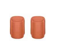 Car Cup Holder for Tesla Model Y Juniper 2025 2026 Insert Noise Reduction & Spill-Proof Weir for Daily Commute Premium Leather Anti-Rattle Drink Holder,Orange