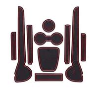 Car Cup Holder Non-Slip Pad For VW For POLO 2011-2018 Rubber Mat Interior Anti Slip Door Slot Pad Cup Cushion Groove Car Accessories 10pcs(Rosso)