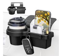 Car Cup Holder Organizer | Car Accessories Cup Holder Door Organizer - Small Phone Mount Container with Hooks, Organization and Storage for Cable Management Water Bottle Keys