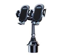 Car Cup Holder Phone Mount, 2-in-1 Adjustable Device Stand with 360° Rotation, Telescopic Base for Two Smartphones, Universal Fit for Most Vehicles