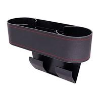 Car Cup Holder Seat Gap Organizer, Multifunctional Cup Drink Holders with PU Leather Cover,Side Insert Center Console Gap Filler Storage Box for Mug Bottle CellPhones Keys Coffee Coasters Cards