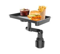 Car Cup Holder Shelf, Extendable Tray Table for Food, Snack Table, 360° Rotatable, Shockproof, On the Go Eating, Driver, Taxi, Truck, Lunch
