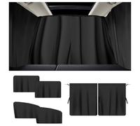 Car Curtains,Auto Divider Privacy Curtain Set, Double Layer Blackout Curtains Car Front and Rear Partition Curtain Sunshade for Travel, Camping, Nap, Sleeping (Black)