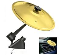 Car Cymbal Air Vent Clip, Funny Mini Crash Cymbals for Car Dashboard, Hilarious Musical & Driving Gift for Drummers & Music Lovers, Universal Fit for All Vehicles (Gold, 5.5 Inch)