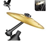 Car Cymbal Air Vent Mini Drum Crash Cymbal for Car Vent, Funny Car Music Gadget for Drivers & Drummers, Easy Install on Dashboards & Vents (Gold)