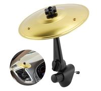 Car Cymbal Air Vent, Mini Drum Cymbal for Dashboards, Fun Musical Car Accessory for Road Trips Music Lovers, Easy Clip on Crash Cymbals for All Vehicles(COLOR:Gold)