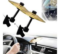 Car Cymbal, Car Cymbal Air Vent, Mini Drum Crash Cymbal For Car Vent, Mini Drum Crash Cymbal for Endless Rhythmic Fun on the Road Music Lover Gift, Suitable For All Types Of Vehicles 2 Pcs (Gold)