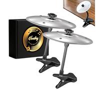 Car Cymbal with Clip - Portable Tabletop Percussion Instrument for Fun Stress Relief, Impromptu Sessions, Office & Home Play, Funny Musical Instruments for Drummer Music Lovers Gift (Seliver, 2pcs)