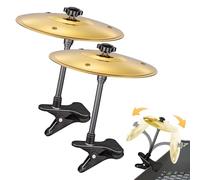 Car Cymbal with Clip - Portable Tabletop Percussion Instrument for Fun Stress Relief, Impromptu Sessions, Office & Home Play, Funny Musical Instruments for Drummer Music Lovers Gift (Golden, 2pcs)