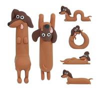 Car Dachshund Figurines, Car Dashboard Decorations, 2 Piece Mini Dachshund Figurine, Mini Rubber Dog Statues With Different Poses, For Computer Monitor Desk Bookshelf Home Interior