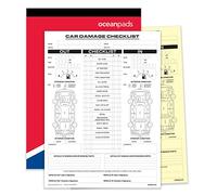 Car Damage Inspection Checklist Book A4 - Duplicate 2-Part NCR Vehicle Condition Report, 50 Sets for Garages, Dealerships, Vehicle Transport, Rental & Leasing Companies - Ocean Pads (69912)