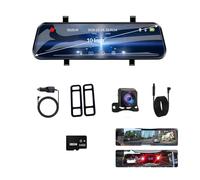 Car Dash Cam 10inch 4K Dvr Carplay Android Auto GPS 5G WIFI AUX Stream Rear View Mirror Dashcam Camera Drive Recorder FM(Style 3)