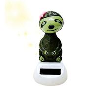 Car Dash Decor, Sloth Figurine, Solar Ornament, Auto Shaking Head Feature, Cute ABS Design, Dashboard Decoration, Ideal for Vehicle Interior, 4 Inches, Brown Color, 1 Piece