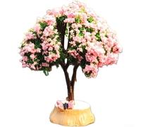 Car dashboard and center console miniature tree ornaments, plastic artificial greenery enhancing vehicle interior design (G)