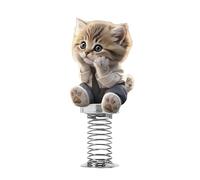 Car Dashboard Cat - Swinging Kitten Doll Figurine, 2D Acrylic Desktop Decoration with Spring Movement, Cute Vehicle Console Ornament, Ideal for Car, Office Desk, Bookshelf, Home Display, Party Favor