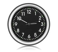 Car Dashboard Clock, Round Analog Quartz Clock Mini Stick on Analog Car Clock Universal Quartz Analog Watch for Car Decoration