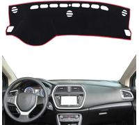 Car Dashboard Dash Cover for Suzuki SX4 S Cross 2014 2015 2016 2017 2018,Black Dash Mat Cover Car Accessories Interior Black Silicone Suede