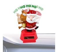 Car Dashboard Decor,Solar Swinging Deer Santa Claus Model for Tabletop | Adorable Collectible Statue, Car Interior Decorations for Desk Truck Shelf Den Sedan Pickup