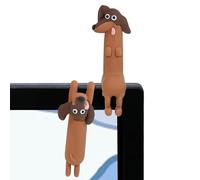 Car Dashboard Decorations,2 Piece Mini Dachshund Figurine - Work Environment Upgrade Dash Decor, Effortless To Use For Computer Monitor Desk Bookshelf Home Interior Office Party Favors
