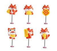 Car Dashboard Decorations, Car Figures for Dashboard, 6X Chinese Dancing Dragons - Funny Dashboard Figurines, Car Interior Decorations