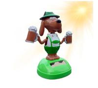 Car Dashboard Decorations - Solar Powered Dancing Dog Dashboard Ornaments | Cartoon Puppy Funny Figures Interior Decor Dancing Toy Hold Beer Swinging for Driver Travel Road Trip