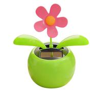 Car Dashboard Decorations - Solar Powered Swaying Flower, Moving Petal Ornament, Light Energy Motion, Animation, Vehicle Accessory Category, Pink Green Small 4 Inch SUV RV Interior