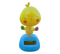 Car Dashboard Figurine, Solar Dancing Chick Ornament, Funny Animal Bobble Toy, No Battery Required, Cute Interior Accessory for Vehicle Console, Auto Decoration, Home Desk Display